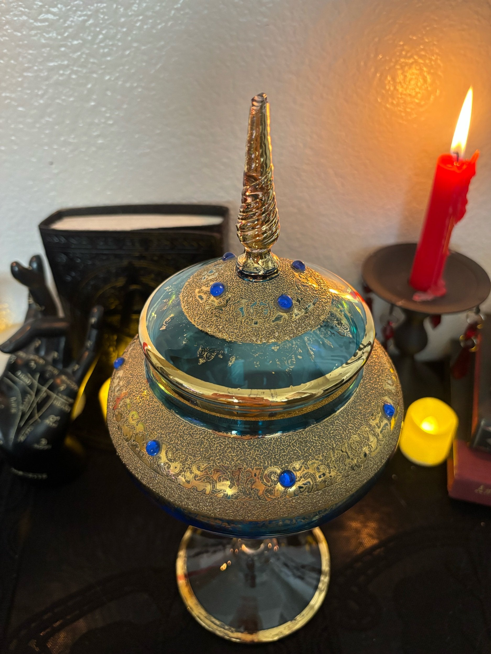 Jeweled Glass Apothecary Jar