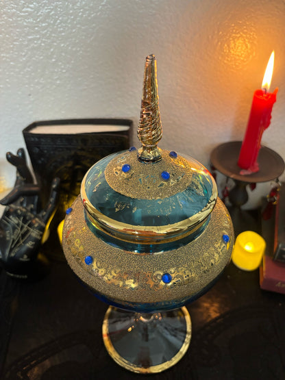 Jeweled Glass Apothecary Jar