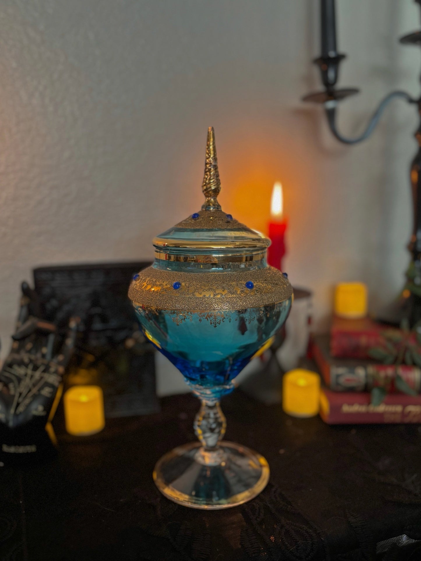 Jeweled Glass Apothecary Jar
