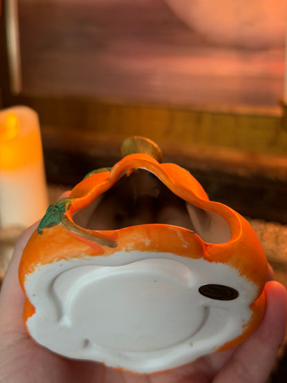 00s Porcelain Pumpkin Candle Holder
