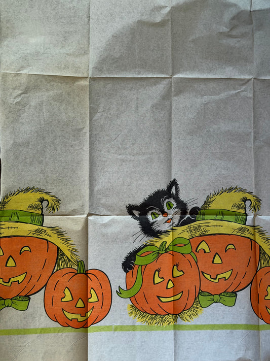 80s Reed Black Cat Paper Tablecloth