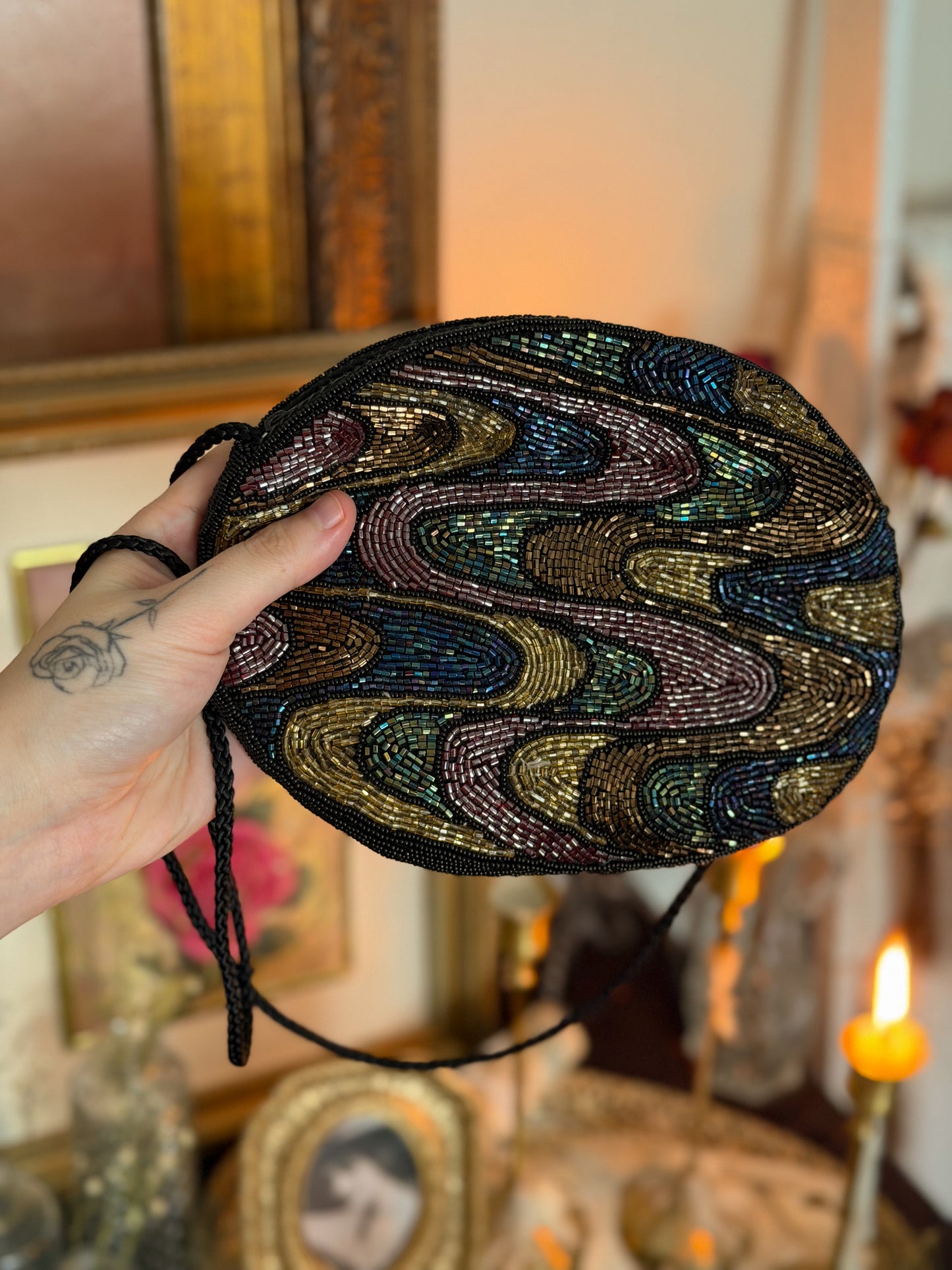 La Regale Wavy Beaded Handbag