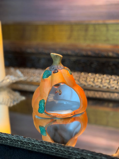 00s Porcelain Pumpkin Candle Holder