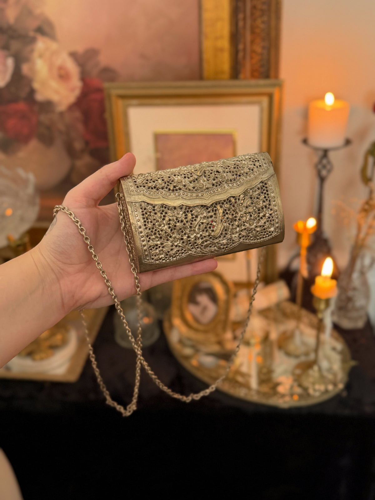 Antique Silver Filigree Handbag