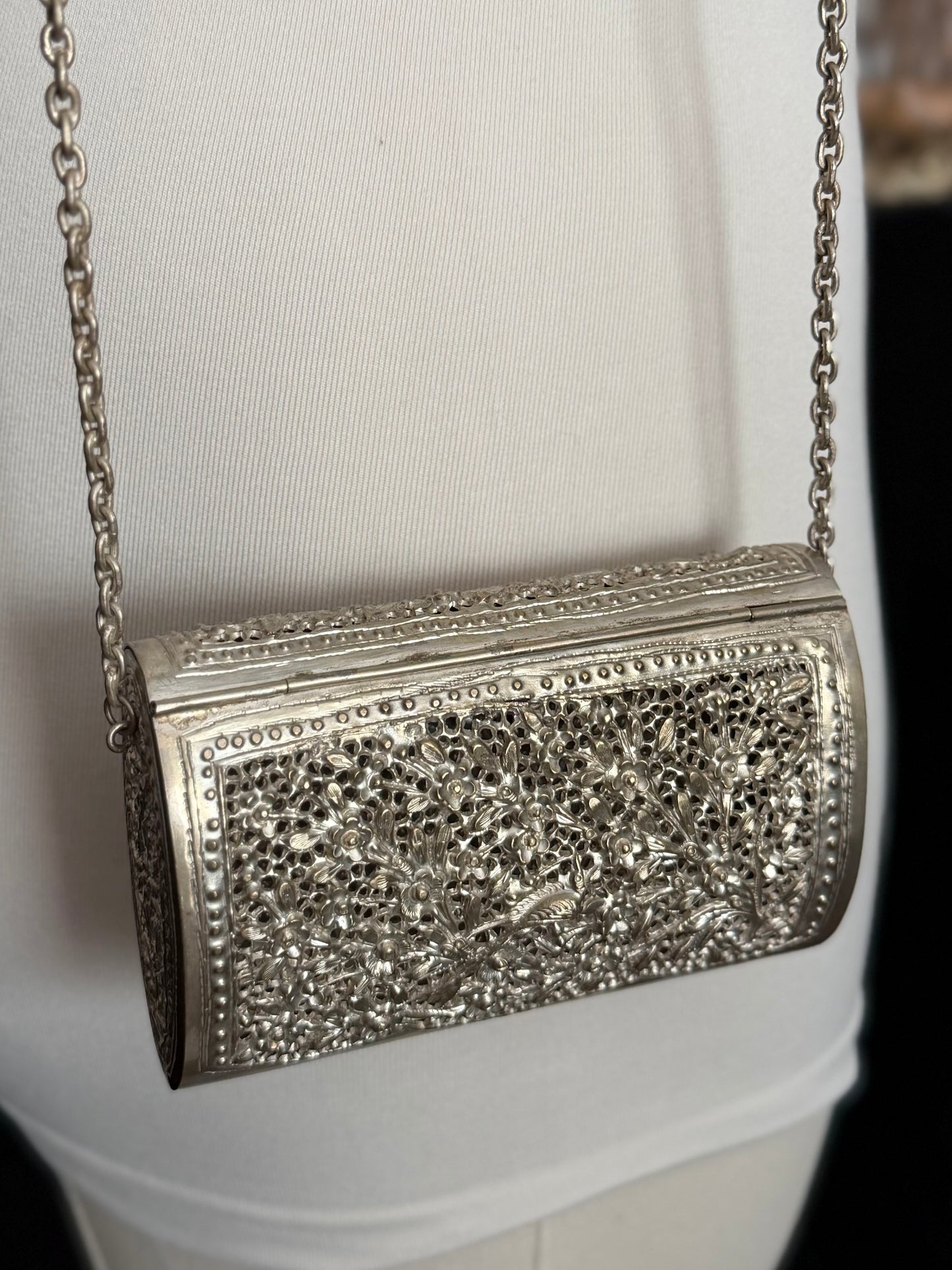 Antique Silver Filigree Handbag