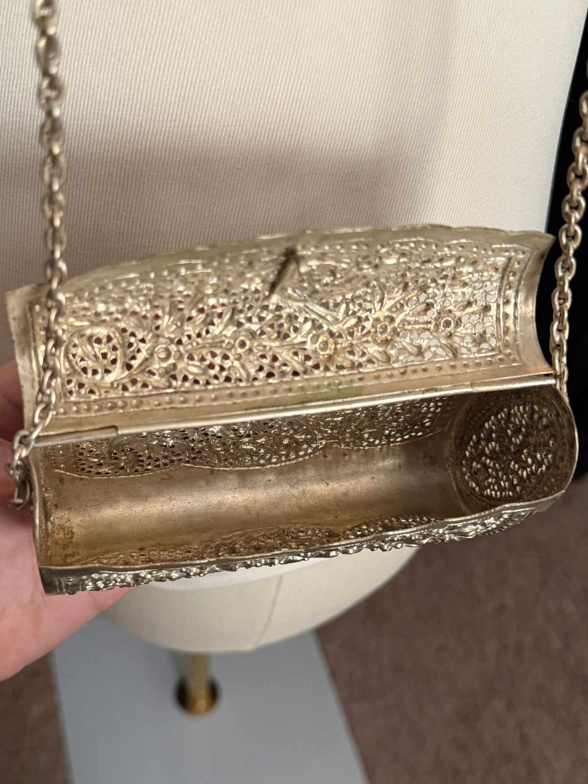 Antique Silver Filigree Handbag
