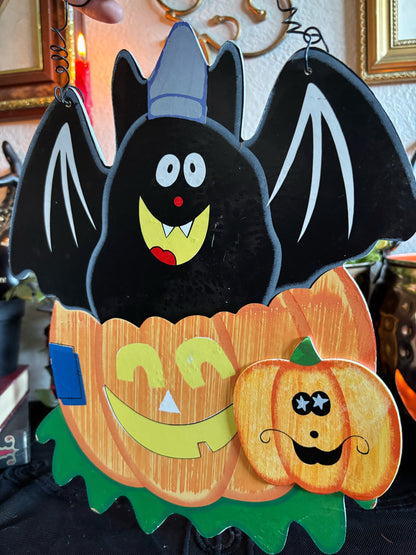 Hanging Wooden Bat Sign