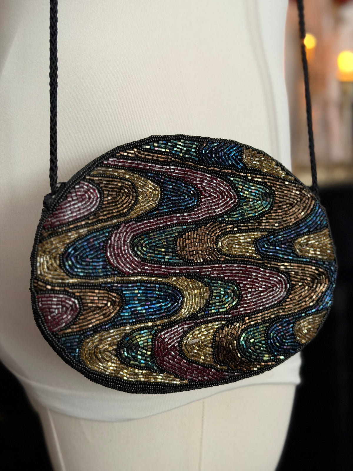 La Regale Wavy Beaded Handbag