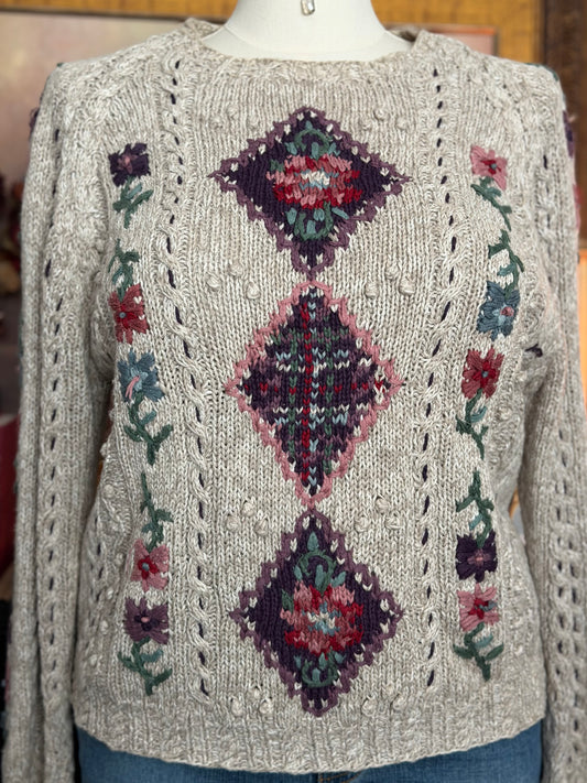 Northern Isles Floral Knit Sweater